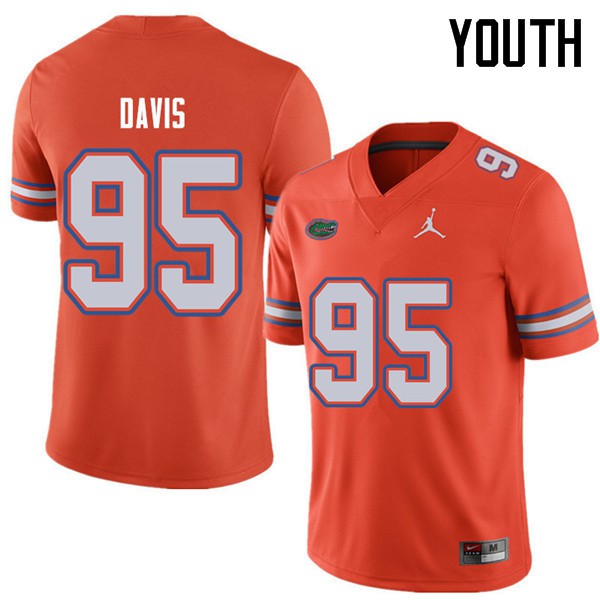 Jordan Brand Youth #95 Keivonnis Davis Florida Gators College Football Jersey Orange